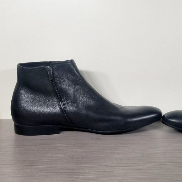 Kenneth Cole New York Mix Leather Zip Ankle Boots, Black, Mens Size 12 US / 46 - Picture 6 of 12